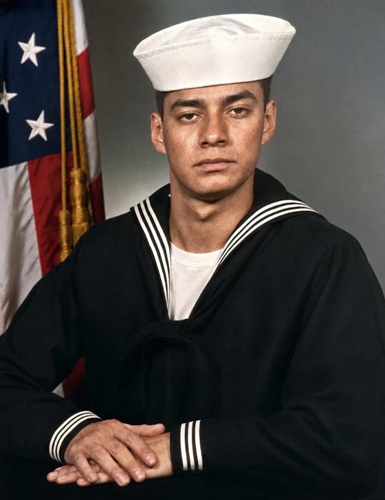 Juan Gonzalez in U.S. Navy dress uniform